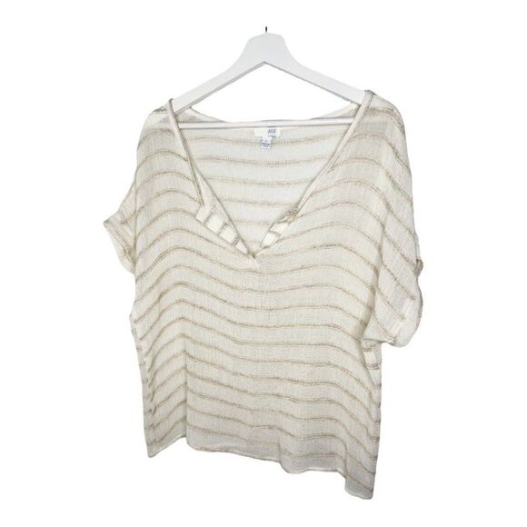 JULIE Stripe Linen Blend Top  - Picture 1 of 7